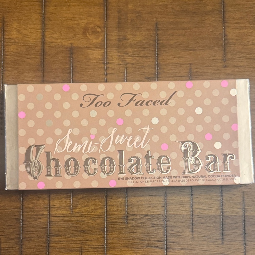 Too Faced Semi-Sweet Chocolate Bar Palette - Brown & Pink Polka Dot Design